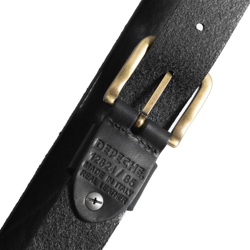 Depeche Black/Brass 12824 Jeans Belt