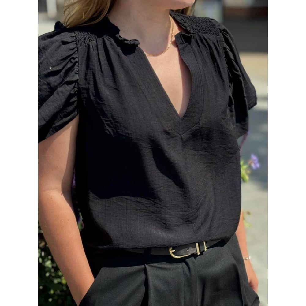 Co´Couture Black Frill Top