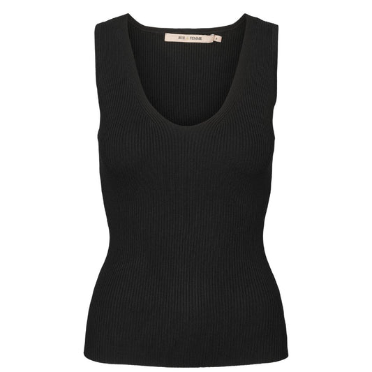 Rue De Femme Black Galatea Knit Top