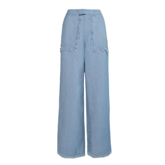 Hést Faded Denim Lila Linen Trousers