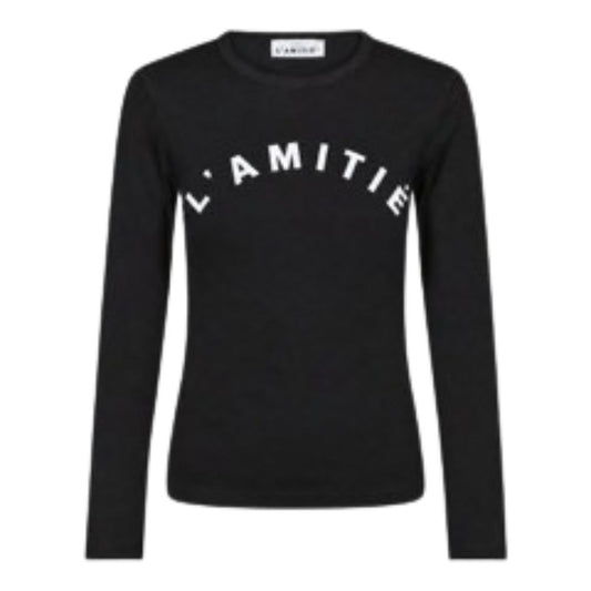 L'AMITIÉ Black Clean LS Logo Tee