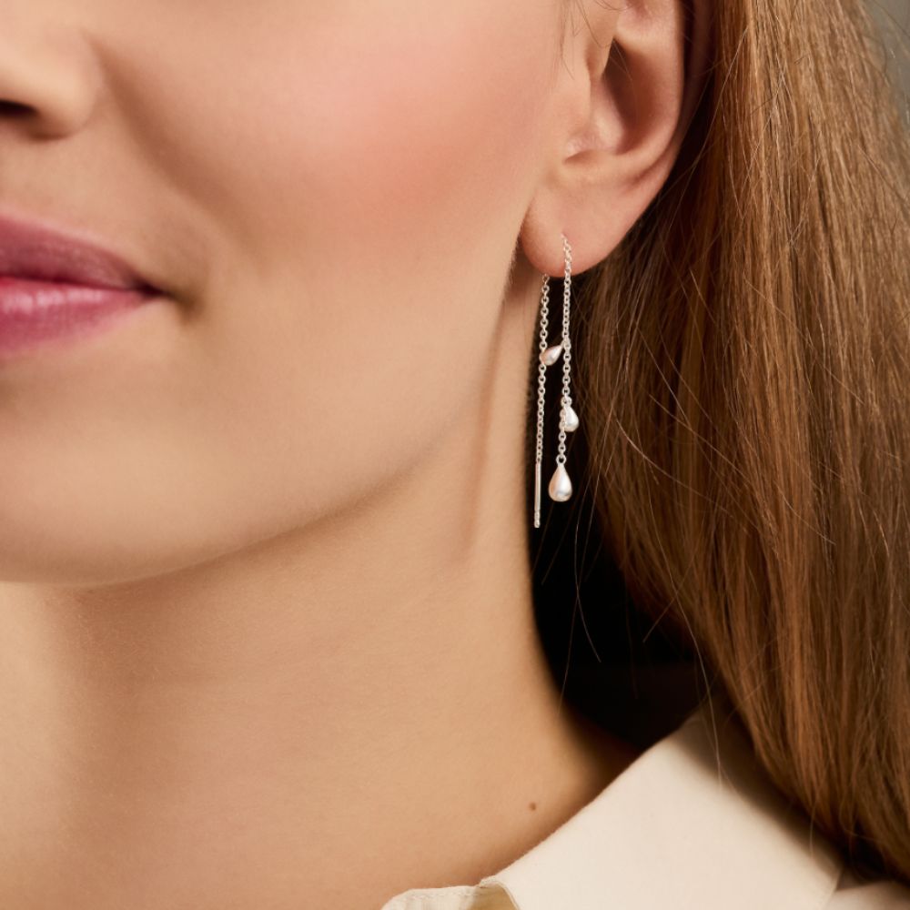 Pernille Corydon Silver Waterdrop Earchains
