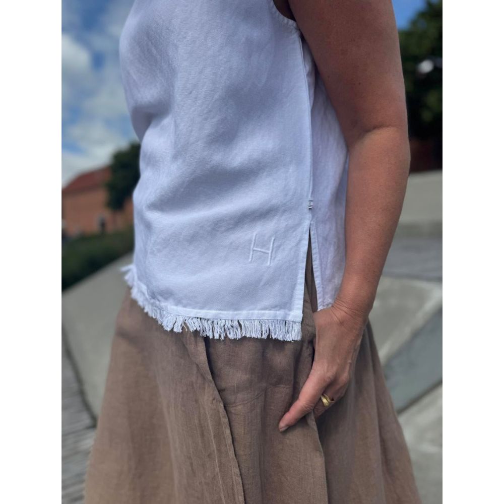 Hést White Lila Linen Top