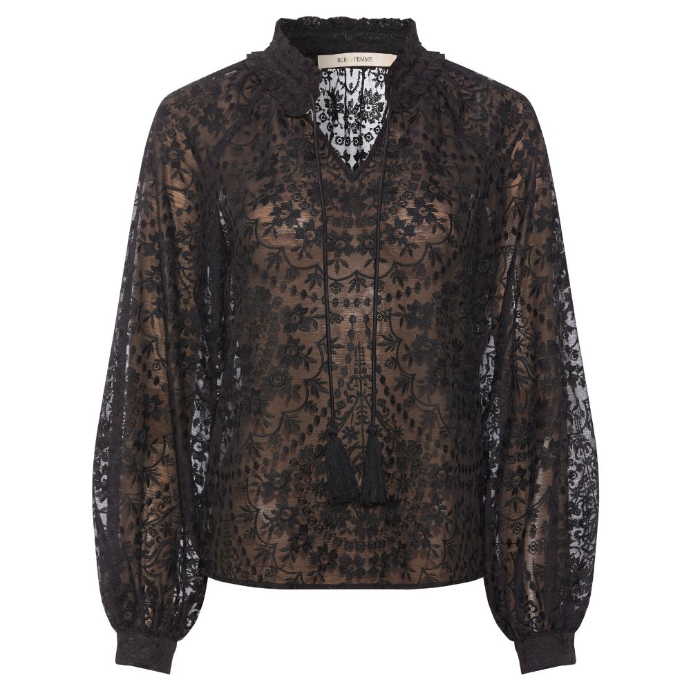 Rue De Femme Black New Letita Blouse