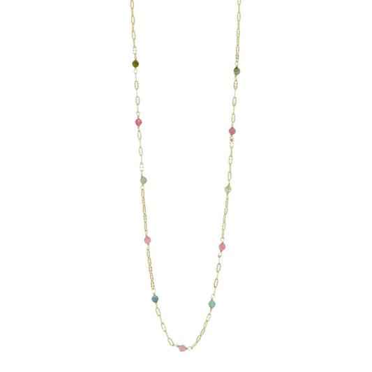 Pure By Nat Lina Necklace W. Gemstones/Pearls