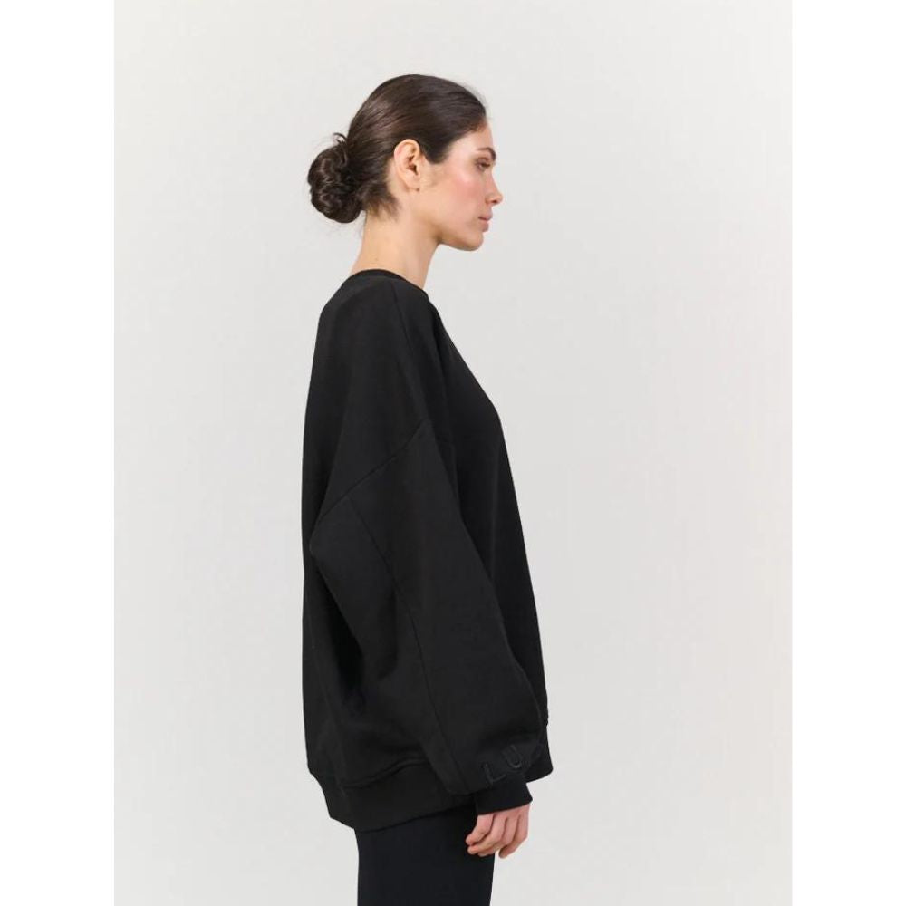 LUNE Black Zane Oversized Crew