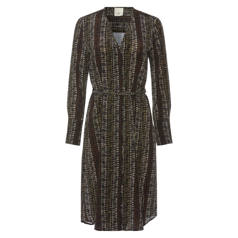 Heartmade Khaki Stripe Hirsan Dress