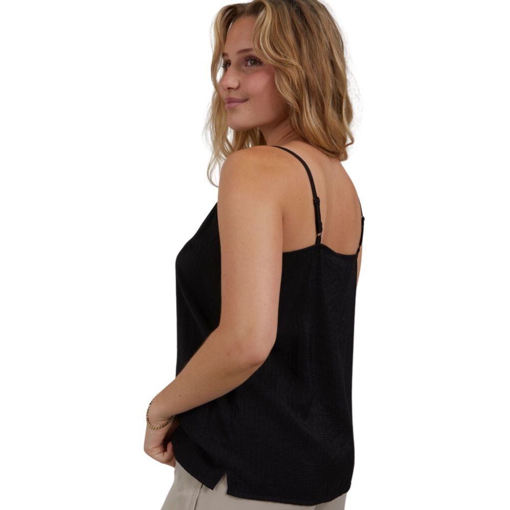 Coster Copenhagen Black CC Heart Luna Woven Lace Top