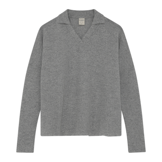 By Basics Antrazit Wide V-Neck Polo