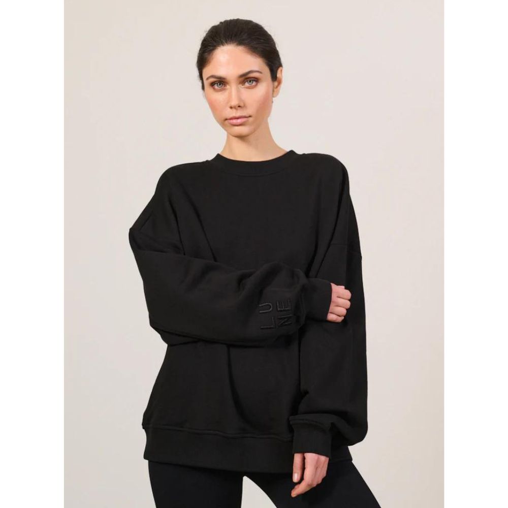 LUNE Black Zane Oversized Crew