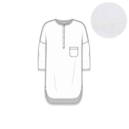 By Basics White Blouse Grandad 3/4