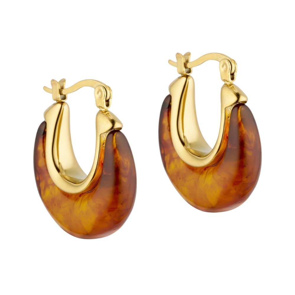 Marea - Amber Hoops - 18K guldbelagt