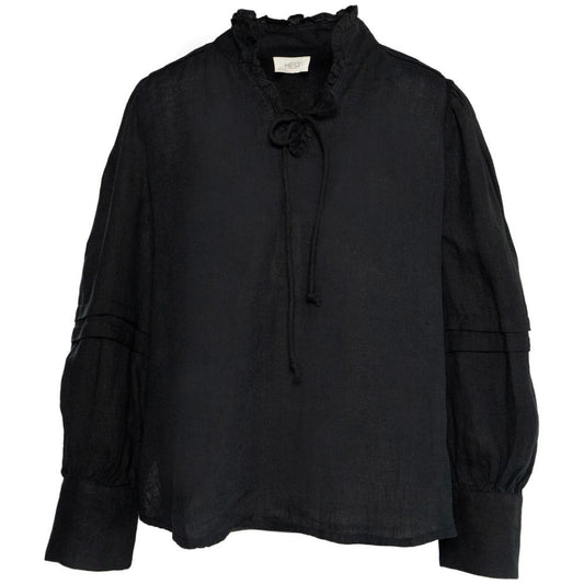 Hést Black Sari Linen Blouse