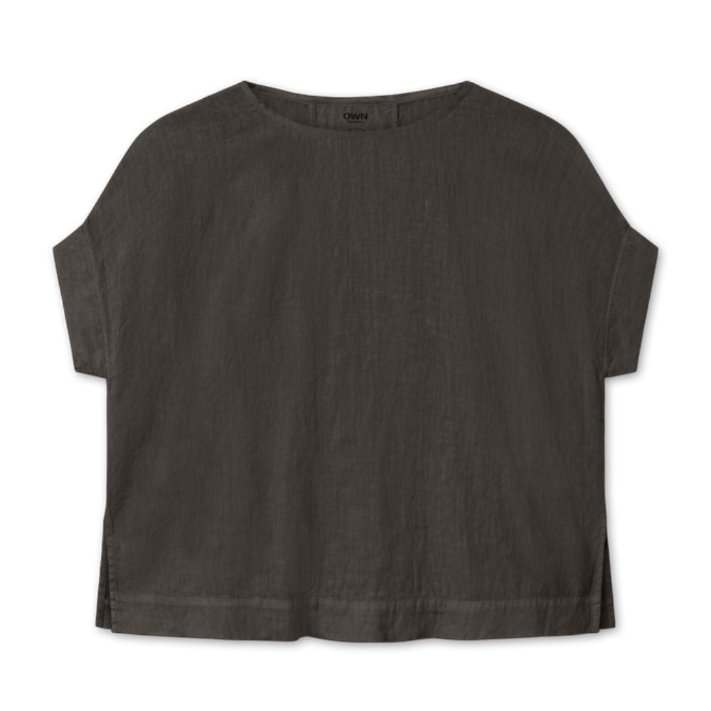 By Basics Brun Hør Wide Top
