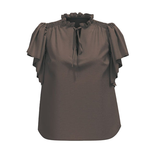 Co´Couture Mocca Frill Top
