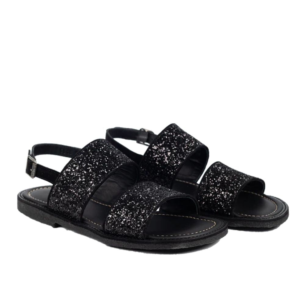 Angulus Black Glitter Sandal