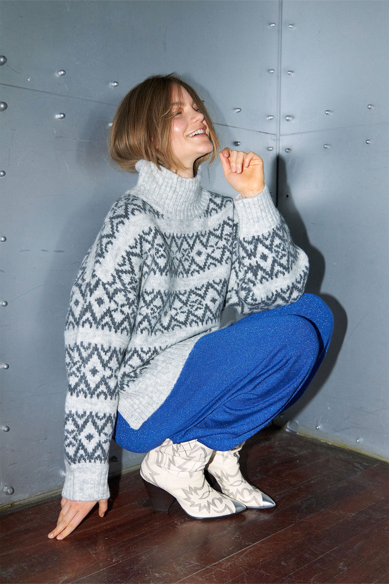 Lollys Laundry Light Grey Mille Knit