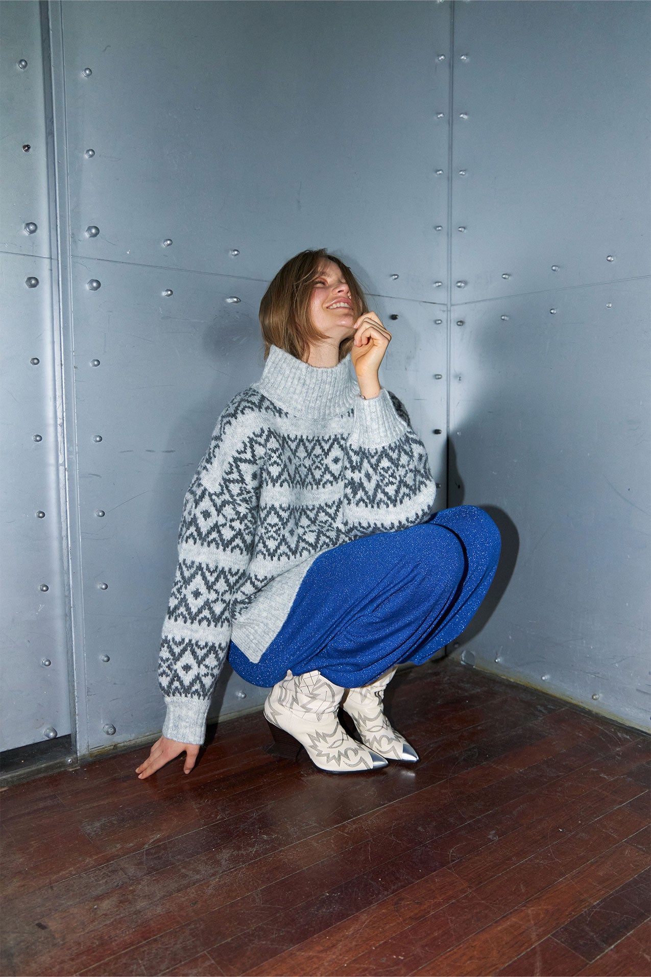 Lollys Laundry Light Grey Mille Knit