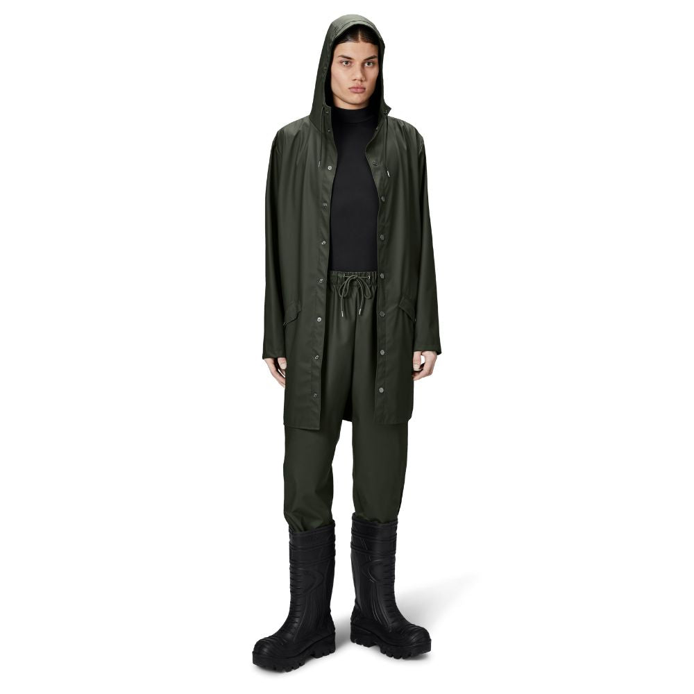 Rains Green Long Jacket W3