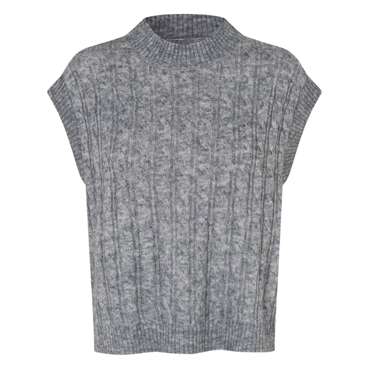 Lollys Laundry Grey Melange Finn Knit Vest