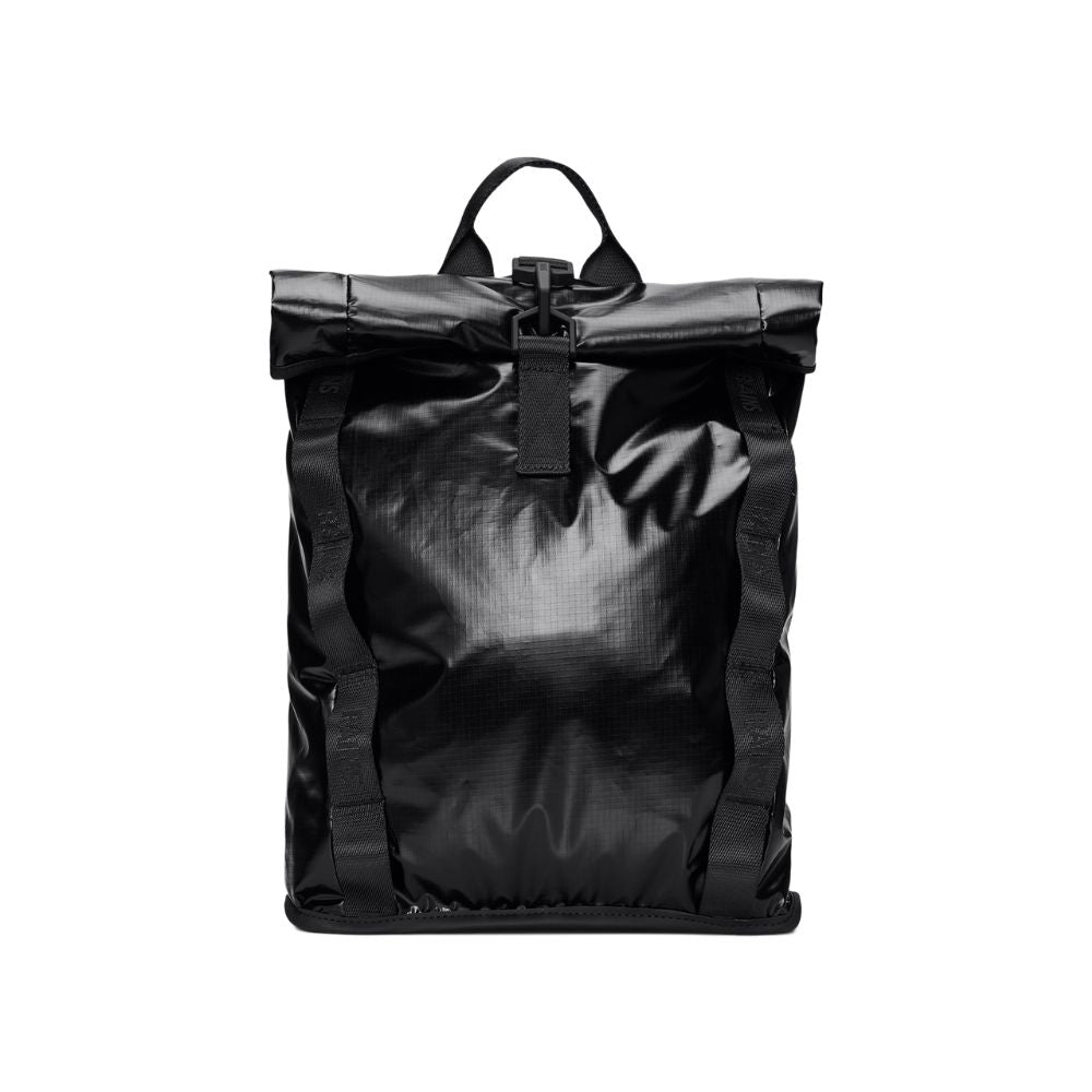 Rains Black Sibu Rolltop Rucksack
