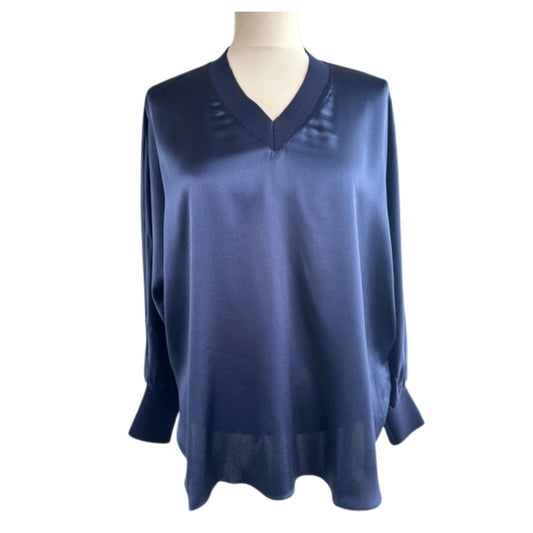Charlotte Sparre Navy V-rib Blouse