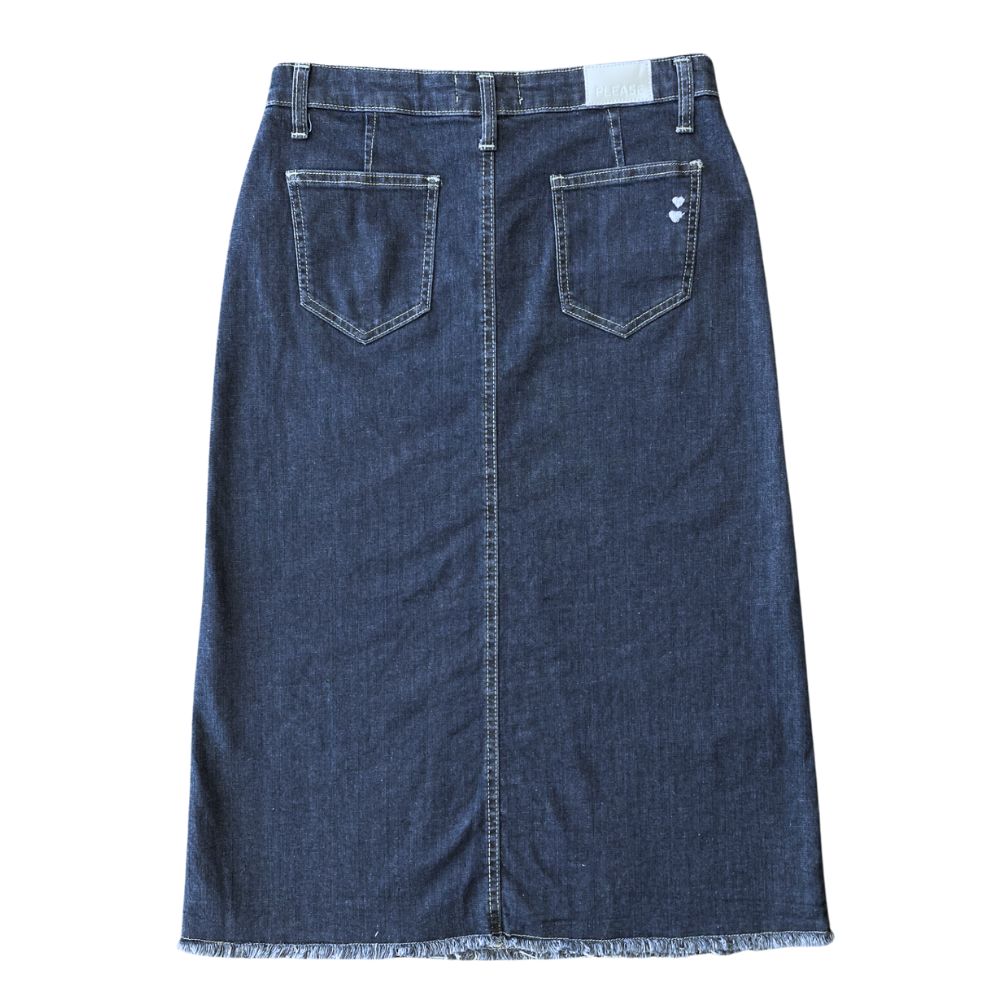 Please Blu Denim Longuette Blue Skirt