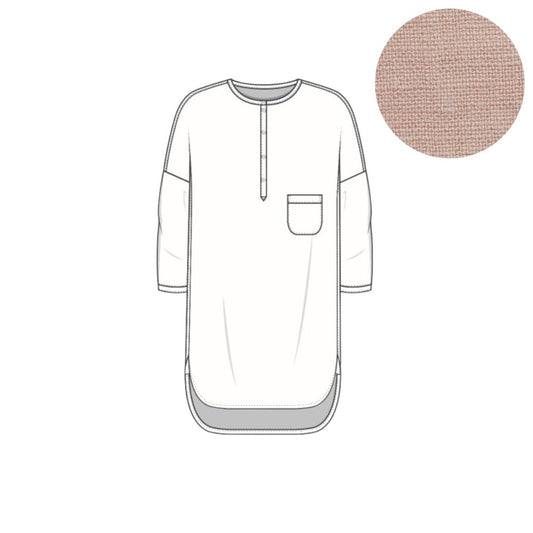 By Basics Blush Blouse Grandad 3/4