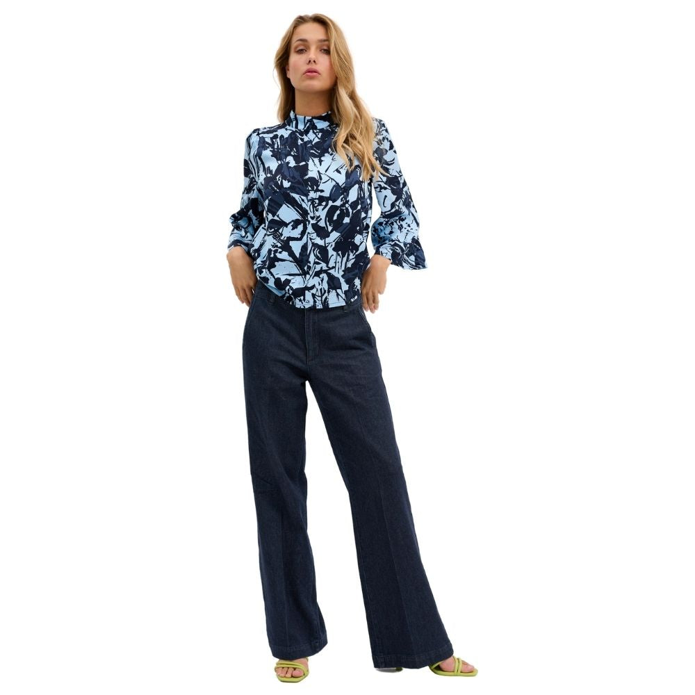 My Essential Wardrobe Dark Blue Un-Wash Lara Pant 115