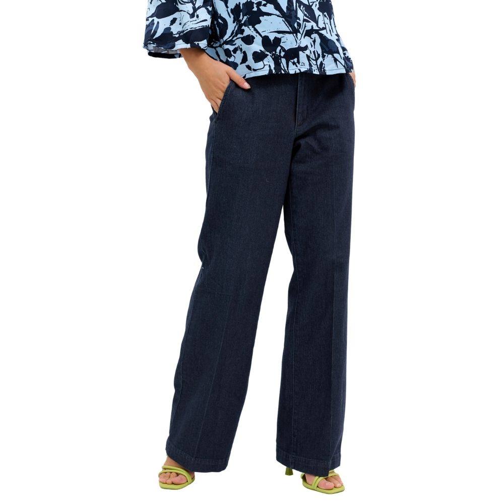 My Essential Wardrobe Dark Blue Un-Wash Lara Pant 115