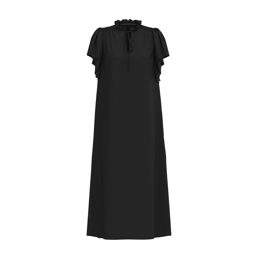 Co'couture Sort Hera SS Frill Kjole