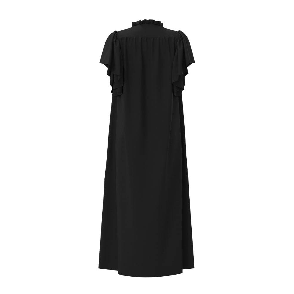 Co'couture Sort Hera SS Frill Kjole