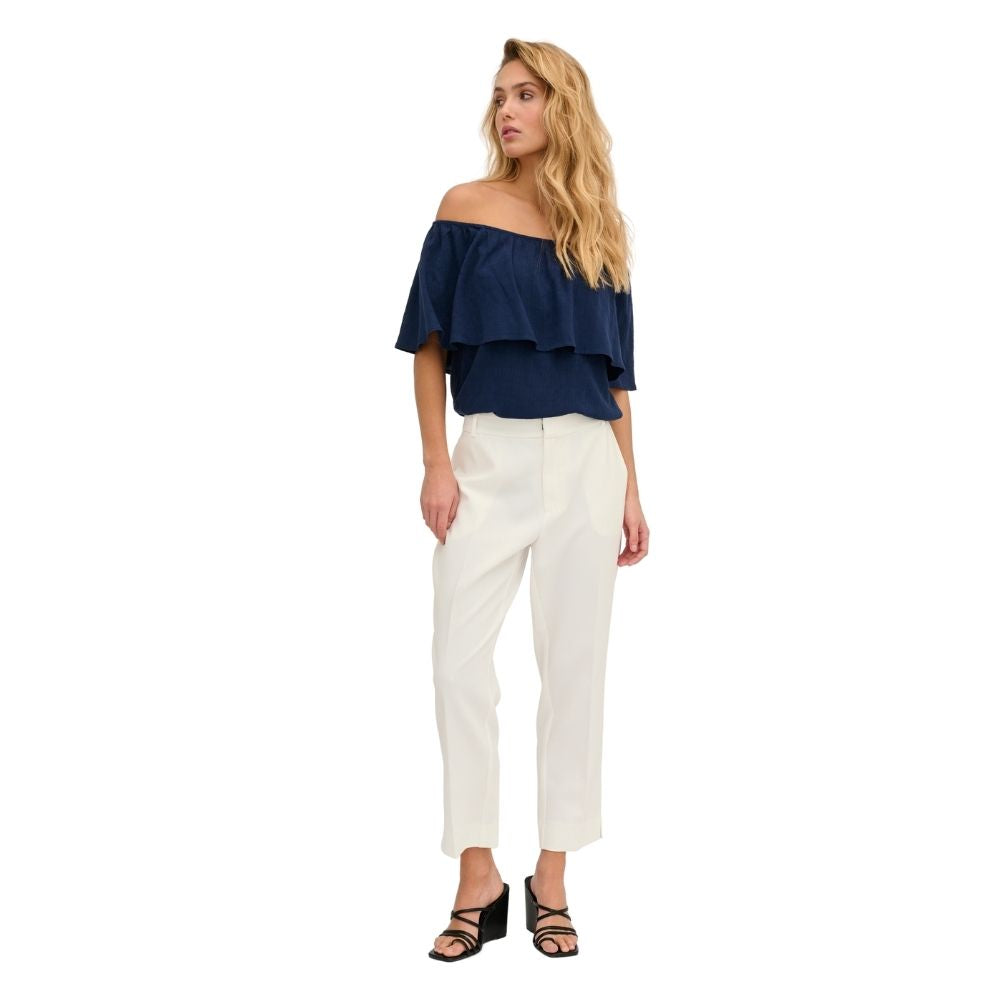 My Essential Wardrobe Snow White Yola Straight Slit Pant