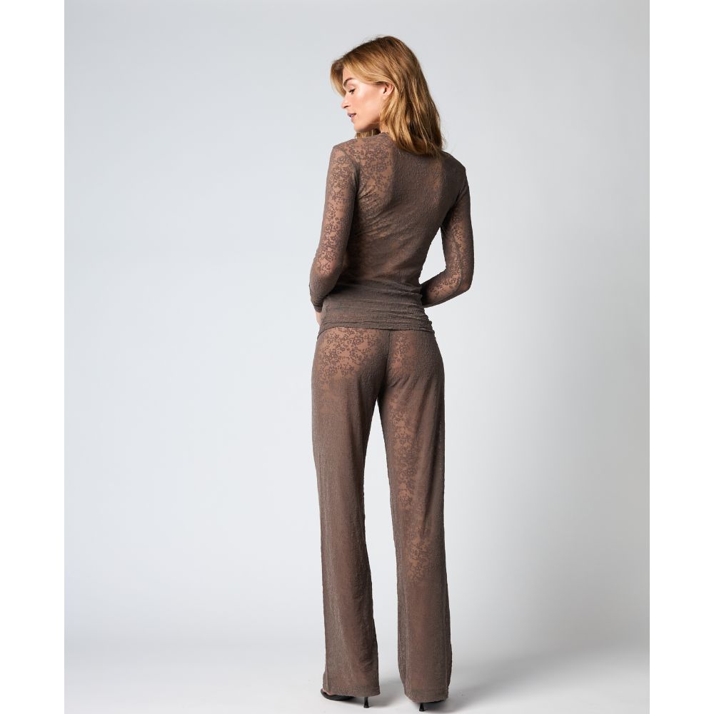 Hype the Detail Brun Mesh Lace blus