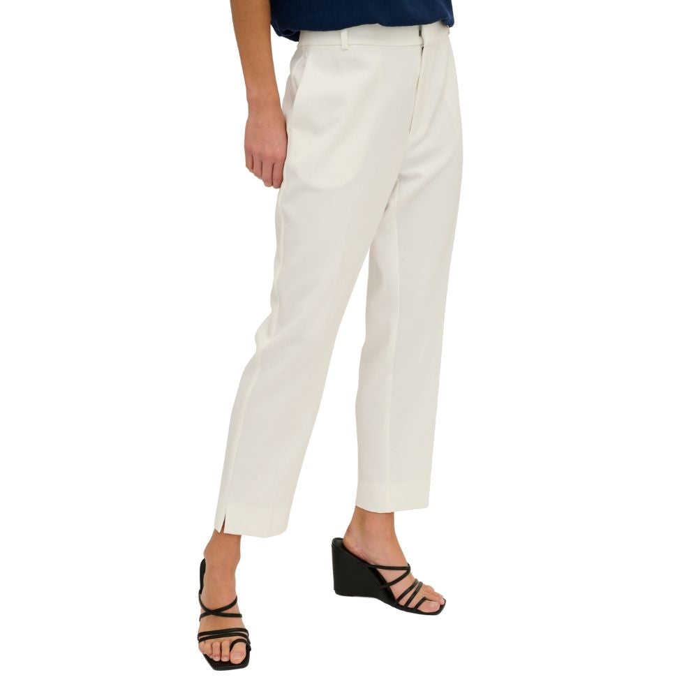 My Essential Wardrobe Snow White Yola Straight Slit Pant