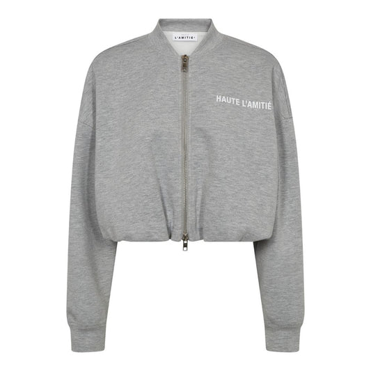 L'AMITIÉ Grey Maxi Crop Zip Sweat