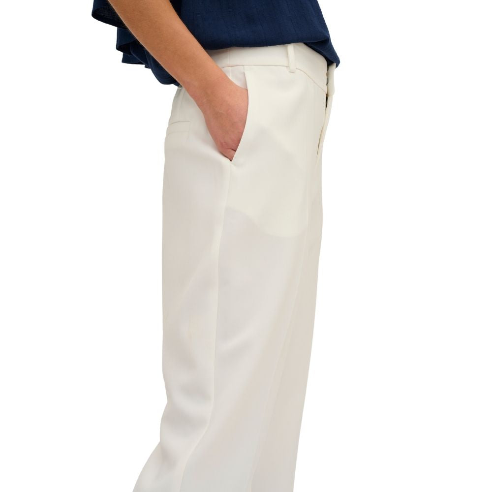 My Essential Wardrobe Snow White Yola Straight Slit Pant