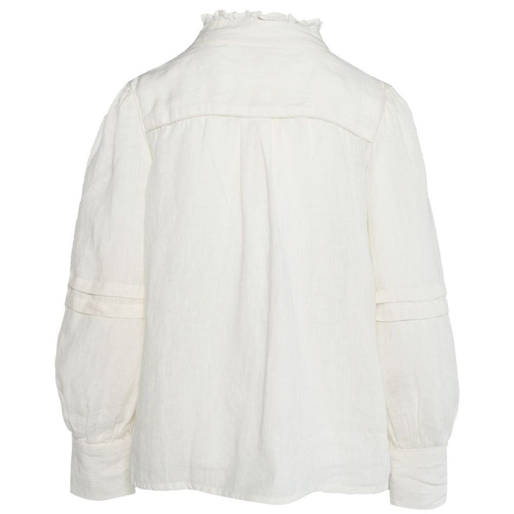 Hést White Sari Linen Blouse