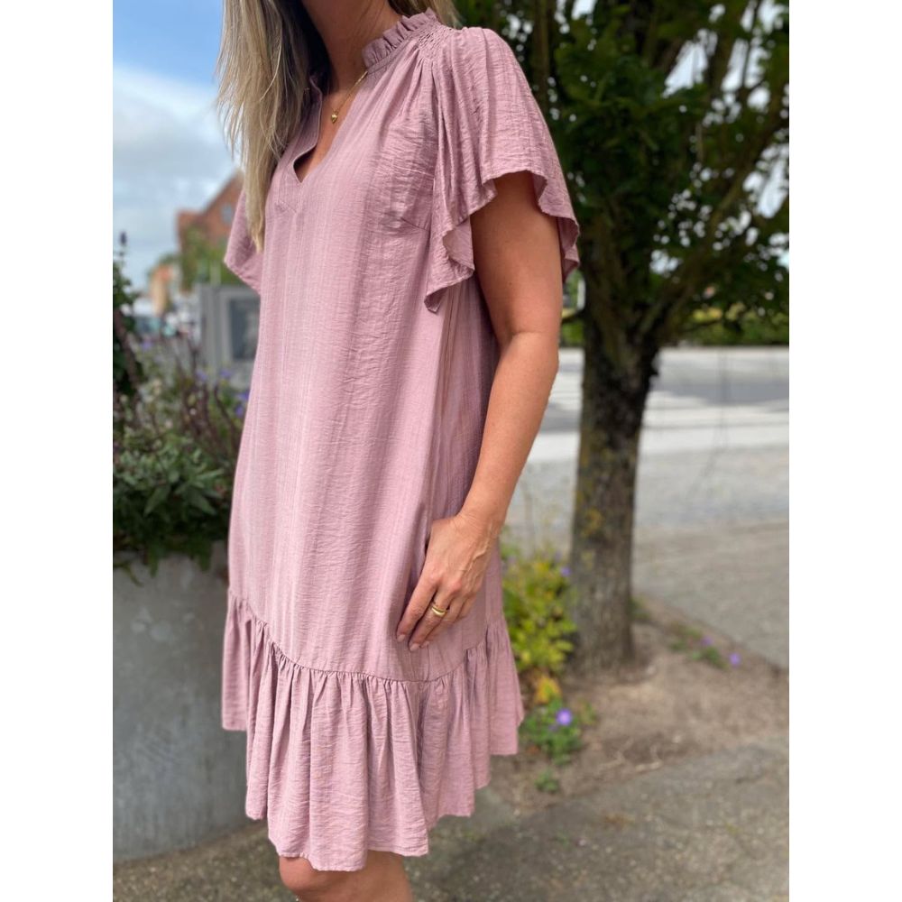 Co´couture Old Rose Hera Crop Frill Dress