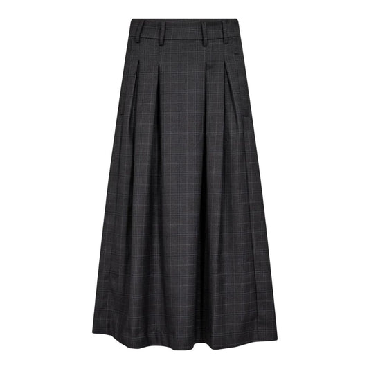 Co'Couture Dark Grey Elora Check Pleat Skirt