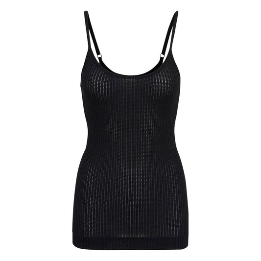 Seamless Basic Black Strap Top