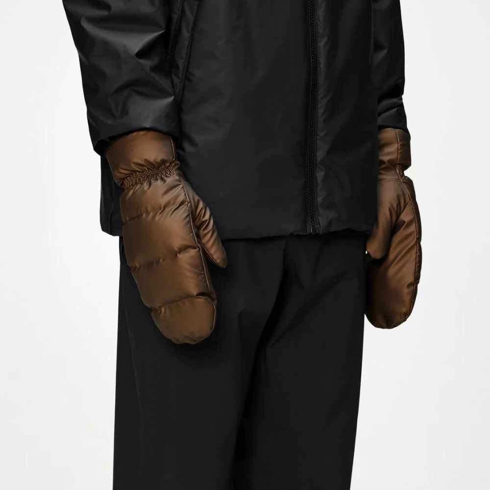 RAINS Brun Puffer Mittens