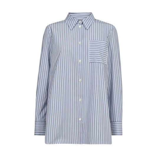 Mos Mosh Blue Slim Stripe Shirt