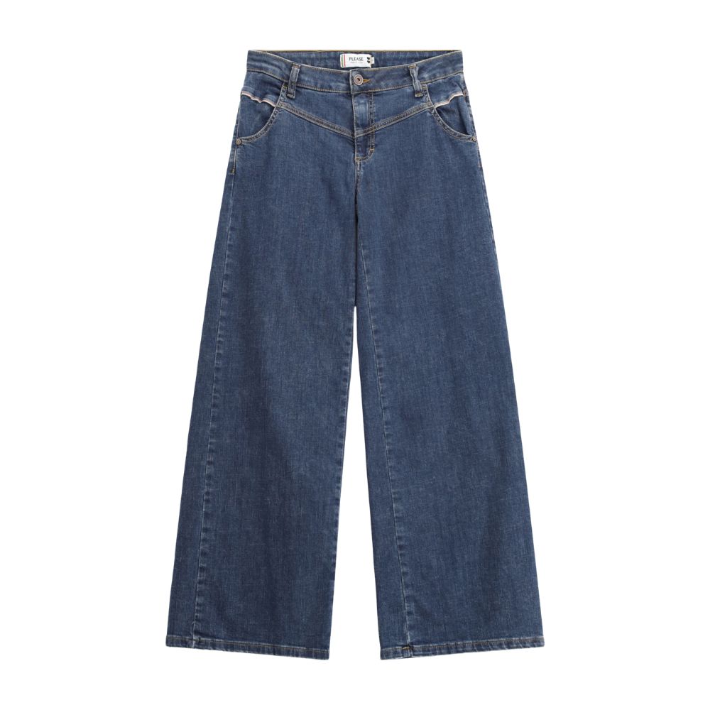 Please Blå Wide Leg Jeans