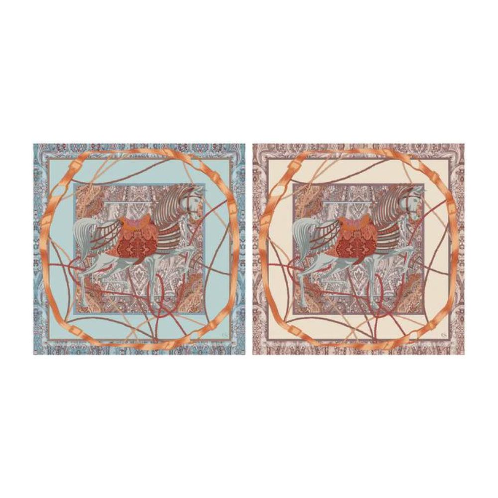 Charlotte Sparre Mint/Red Paisley Horse