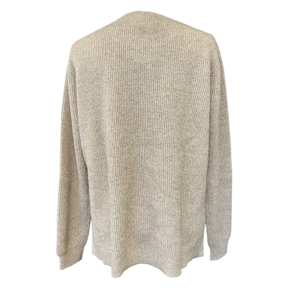 Rosas Camel Brown Melange Cashmere Rib Blouse