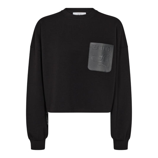 L'AMITIÉ Black MaxiCropZip Pocket Sweatshirt