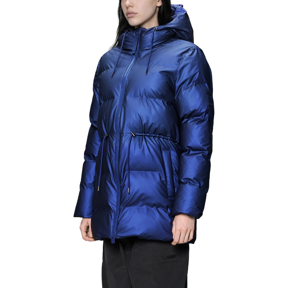 RAINS Blå Alta Long Puffer String W Jacket W3T4