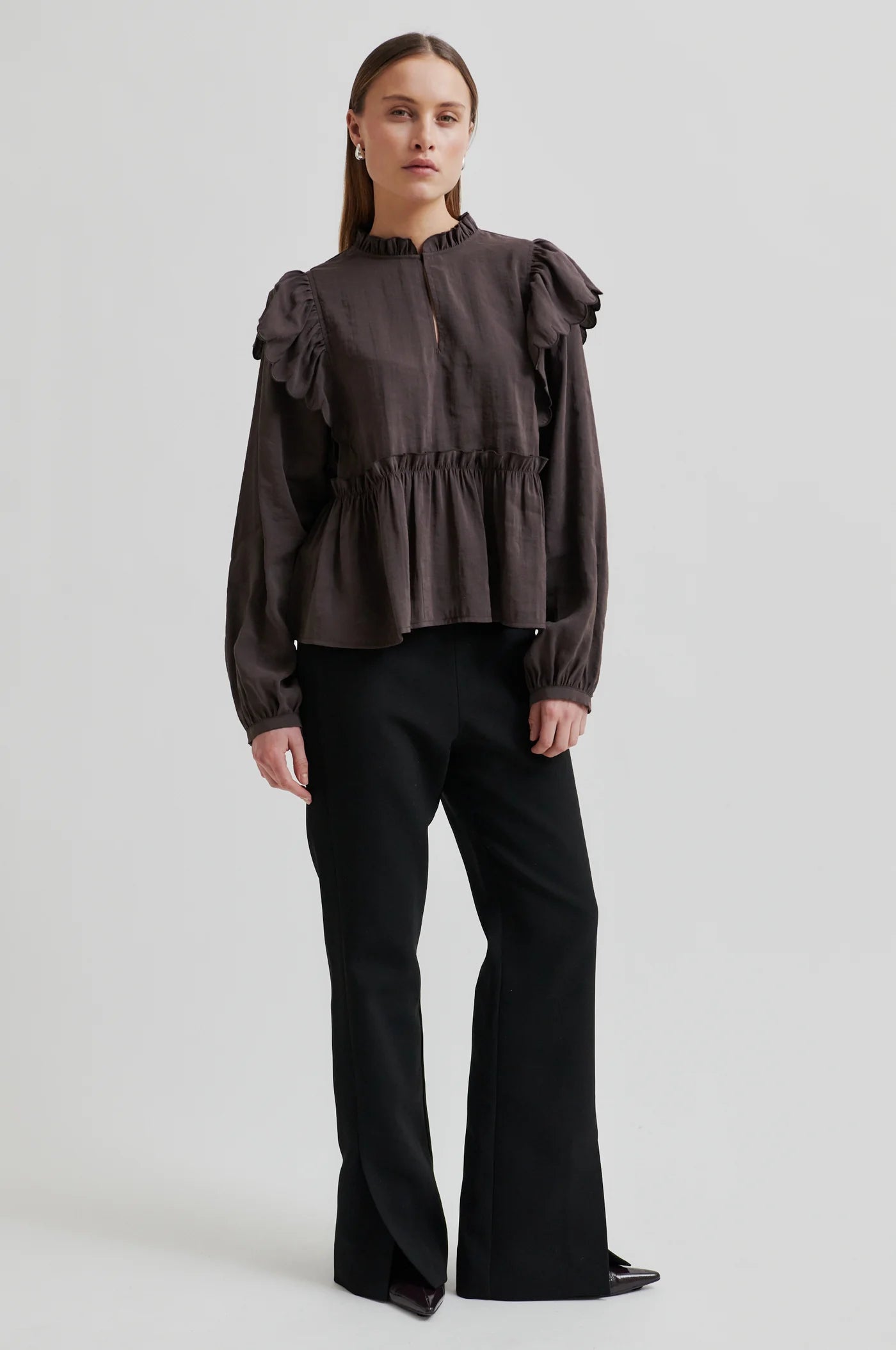 Second Female Brown Terra Frill Blouse