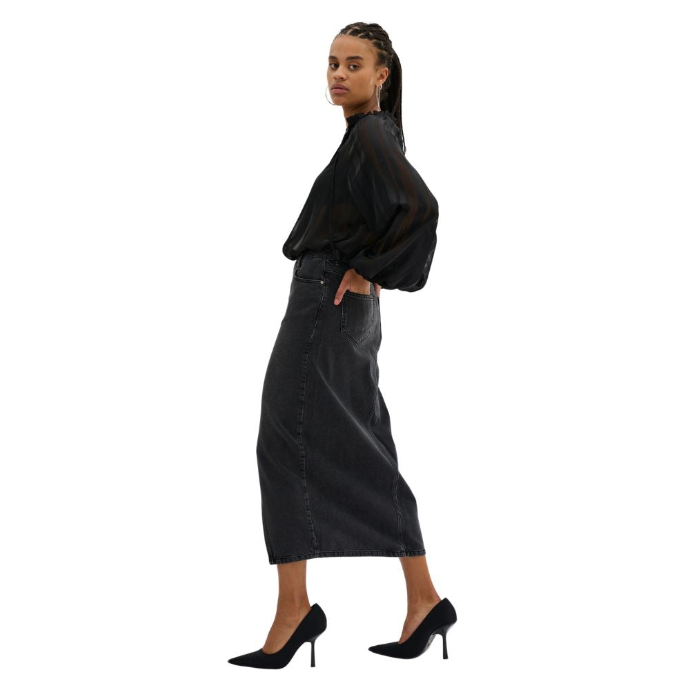 My Essential Wardrobe Black Wash Louis Wrap 123 Skirt